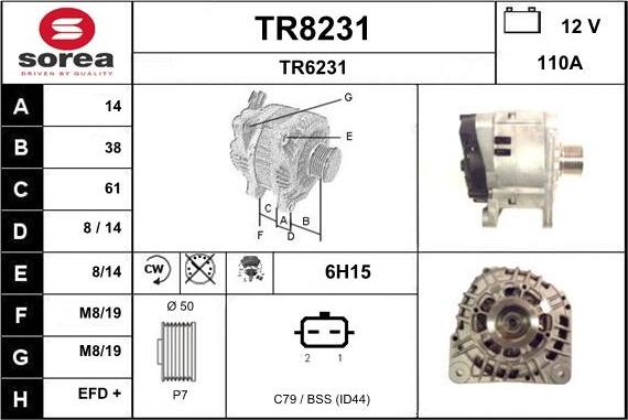 SNRA TR8231 - Генератор autospares.lv