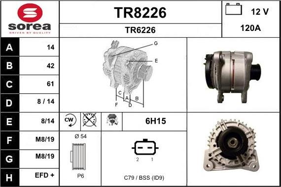 SNRA TR8226 - Генератор autospares.lv