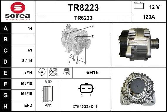 SNRA TR8223 - Генератор autospares.lv