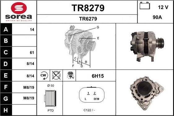 SNRA TR8279 - Генератор autospares.lv