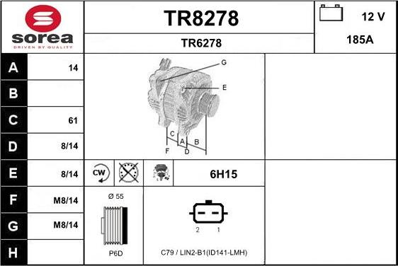 SNRA TR8278 - Генератор autospares.lv