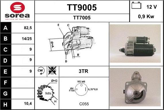 SNRA TT9005 - Стартер autospares.lv