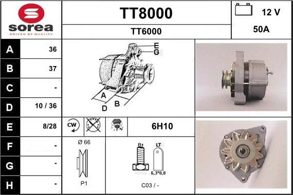 SNRA TT8000 - Генератор autospares.lv