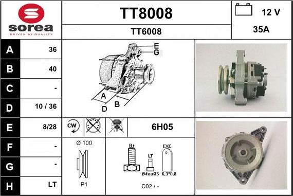 SNRA TT8008 - Генератор autospares.lv