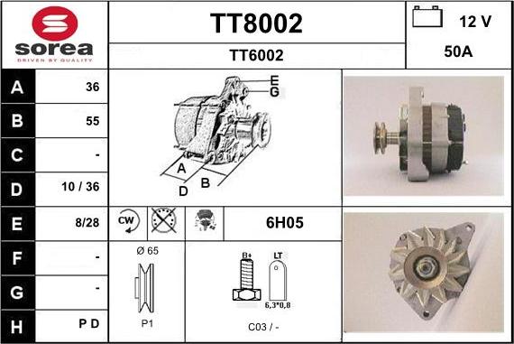 SNRA TT8002 - Генератор autospares.lv