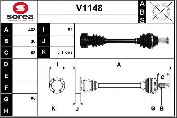 SNRA V1148 - Приводной вал autospares.lv