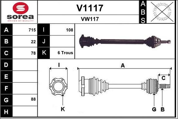 SNRA V1117 - Приводной вал autospares.lv