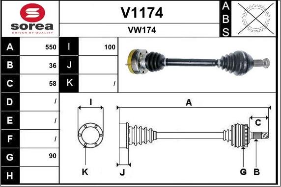 SNRA V1174 - Приводной вал autospares.lv