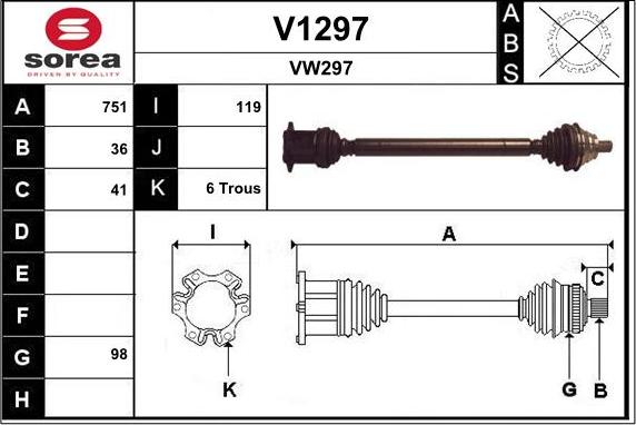 SNRA V1297 - Приводной вал autospares.lv