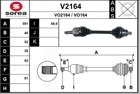 SNRA V2164 - Приводной вал autospares.lv