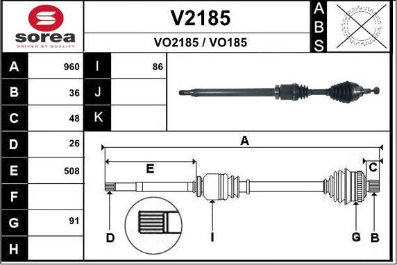 SNRA V2185 - Приводной вал autospares.lv