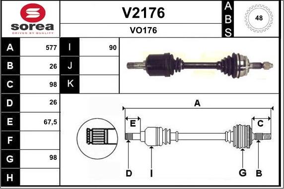 SNRA V2176 - Приводной вал autospares.lv