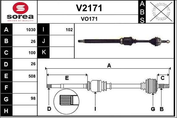 SNRA V2171 - Приводной вал autospares.lv