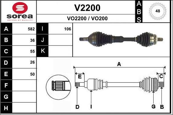 SNRA V2200 - Приводной вал autospares.lv