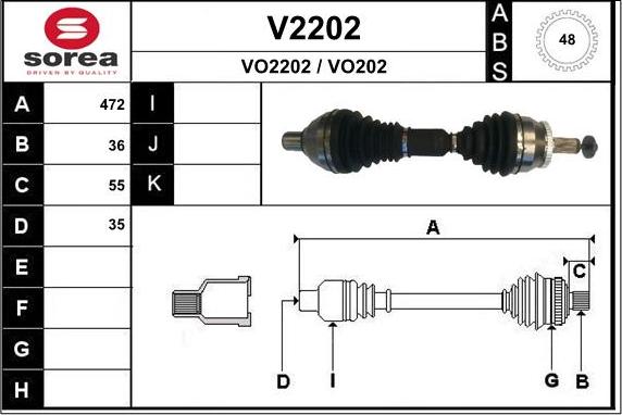 SNRA V2202 - Приводной вал autospares.lv