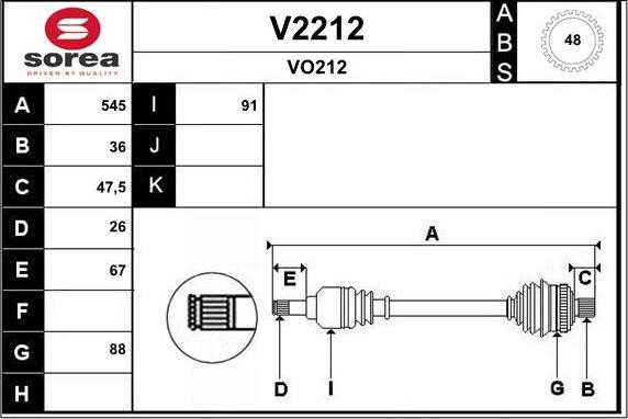 SNRA V2212 - Приводной вал autospares.lv