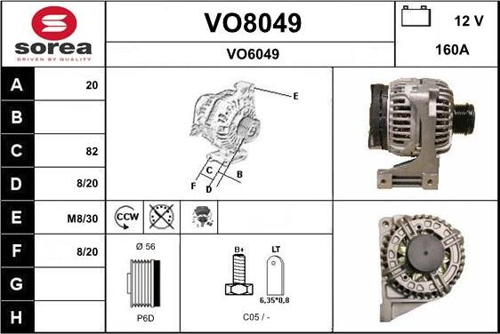 SNRA VO8049 - Генератор autospares.lv