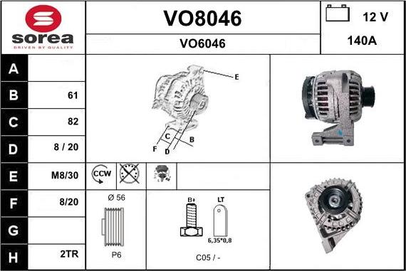 SNRA VO8046 - Генератор autospares.lv