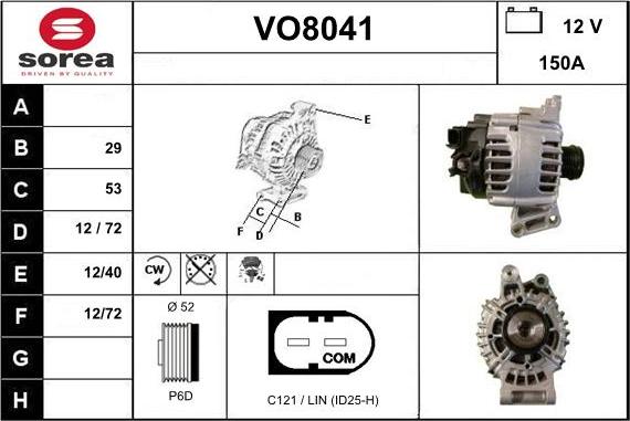 SNRA VO8041 - Генератор autospares.lv