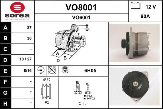 SNRA VO8001 - Генератор autospares.lv