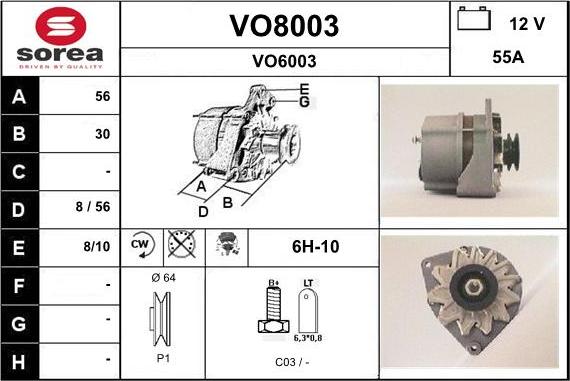 SNRA VO8003 - Генератор autospares.lv