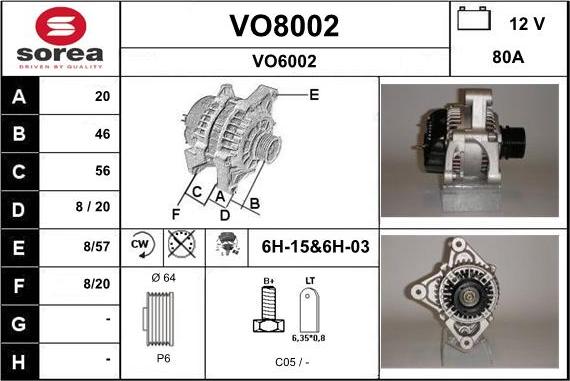 SNRA VO8002 - Генератор autospares.lv