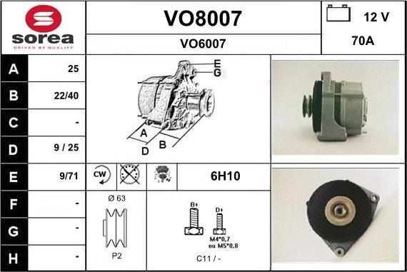SNRA VO8007 - Генератор autospares.lv