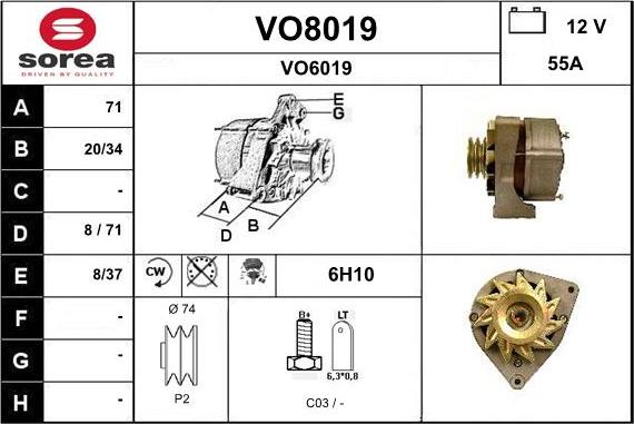 SNRA VO8019 - Генератор autospares.lv