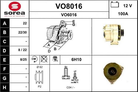 SNRA VO8016 - Генератор autospares.lv