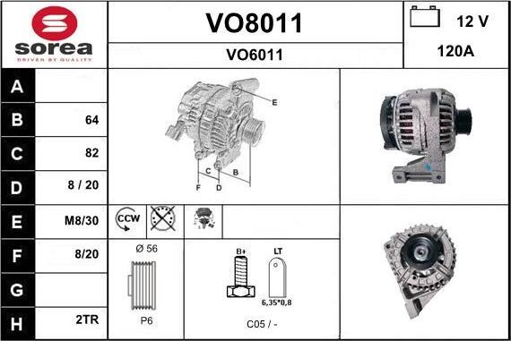 SNRA VO8011 - Генератор autospares.lv