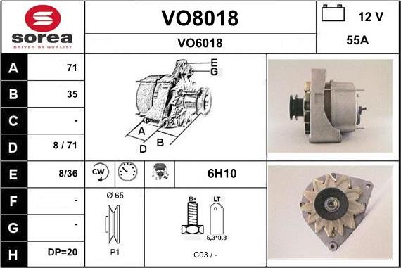 SNRA VO8018 - Генератор autospares.lv