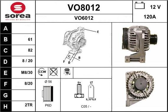 SNRA VO8012 - Генератор autospares.lv