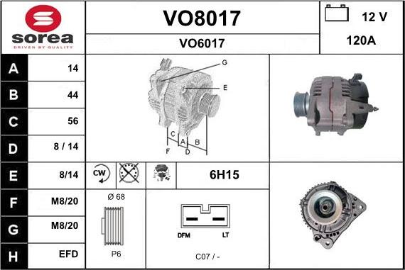 SNRA VO8017 - Генератор autospares.lv