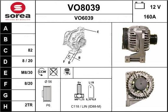 SNRA VO8039 - Генератор autospares.lv