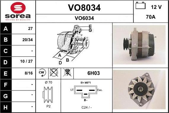 SNRA VO8034 - Генератор autospares.lv