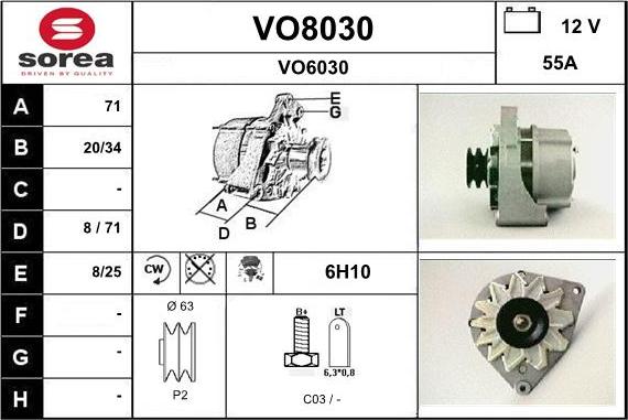 SNRA VO8030 - Генератор autospares.lv