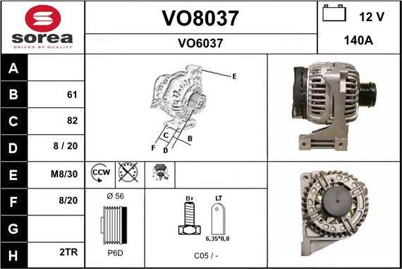 SNRA VO8037 - Генератор autospares.lv