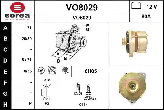 SNRA VO8029 - Генератор autospares.lv