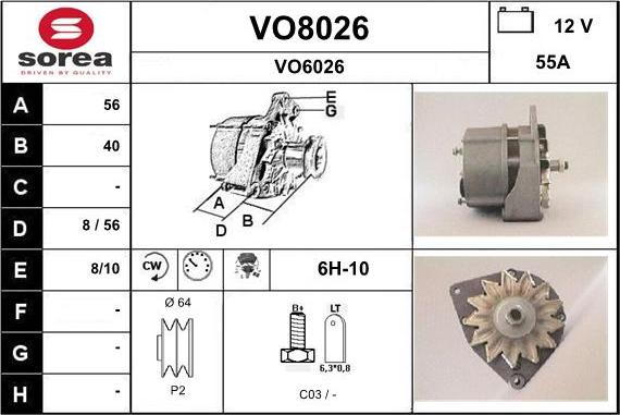 SNRA VO8026 - Генератор autospares.lv