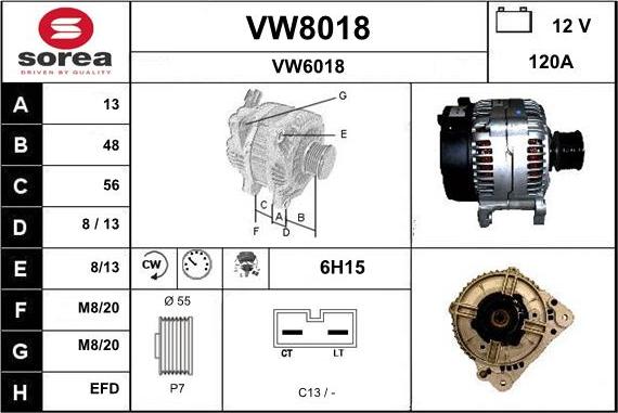 SNRA VW8018 - Генератор autospares.lv