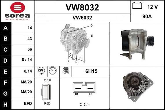 SNRA VW8032 - Генератор autospares.lv