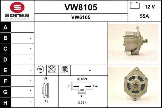 SNRA VW8105 - Генератор autospares.lv