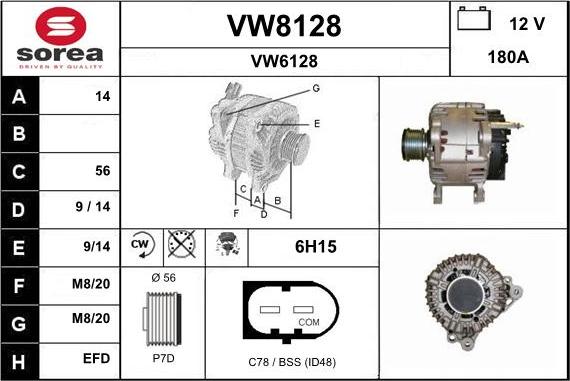 SNRA VW8128 - Генератор autospares.lv