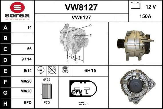 SNRA VW8127 - Генератор autospares.lv