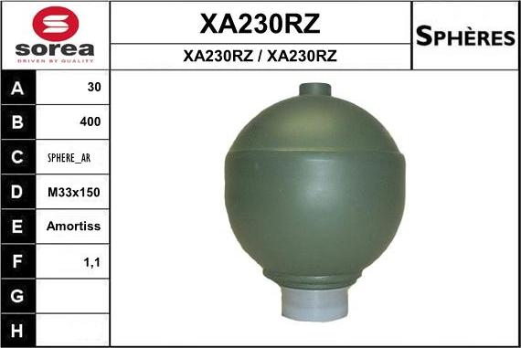 SNRA XA230RZ - Гидроаккумулятор, подвеска / амортизация autospares.lv