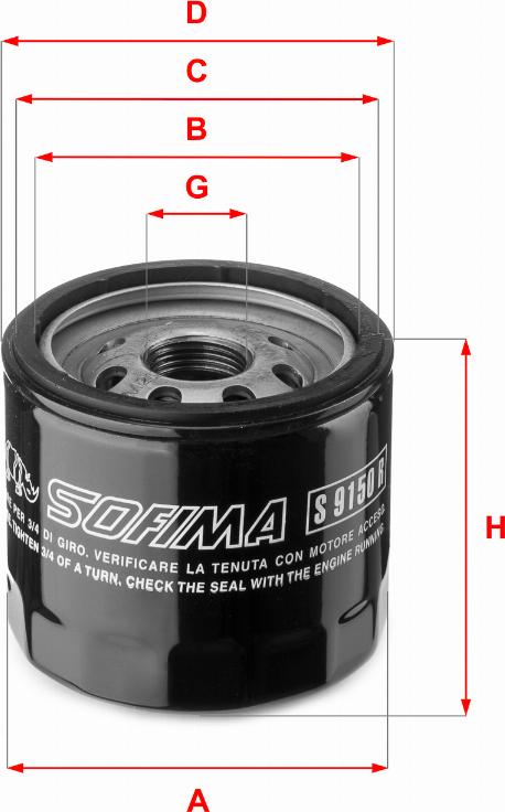 Sofima S 9150 R - Масляный фильтр autospares.lv