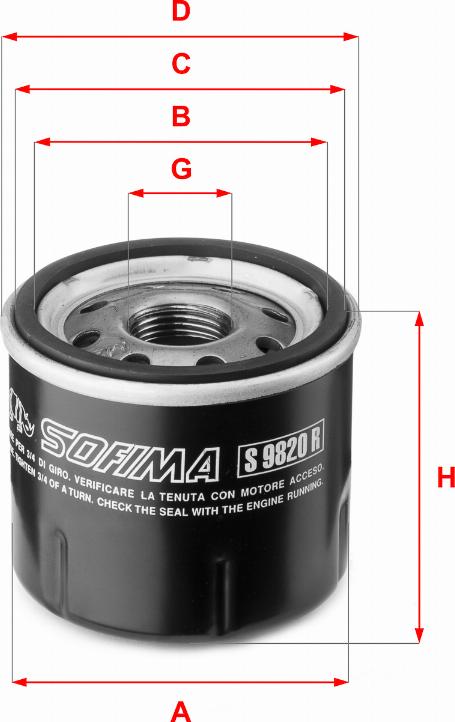 Sofima S 9820 R - Масляный фильтр autospares.lv