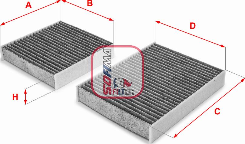 Sofima S 4164 CA - Фильтр воздуха в салоне autospares.lv