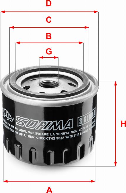 Sofima S 6100 R - Масляный фильтр autospares.lv
