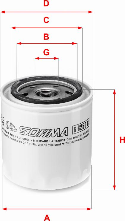 Sofima S 6250 R - Масляный фильтр autospares.lv